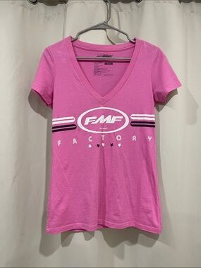 FMF Factory Women's Pink V-Neck Graphic Tee